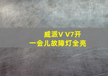 威派V V7开一会儿故障灯全亮